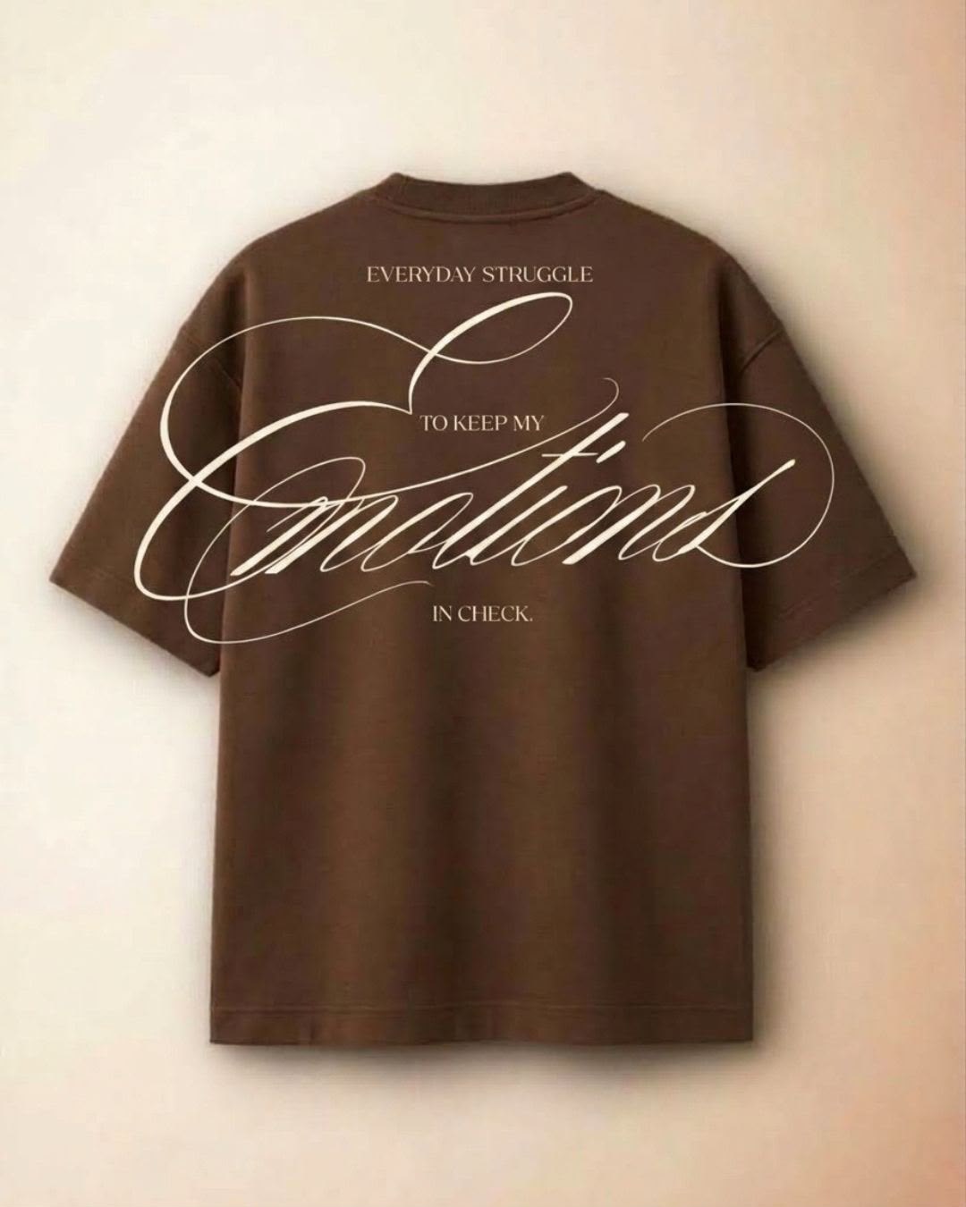 Camisa Emotions — lettering script nas costas